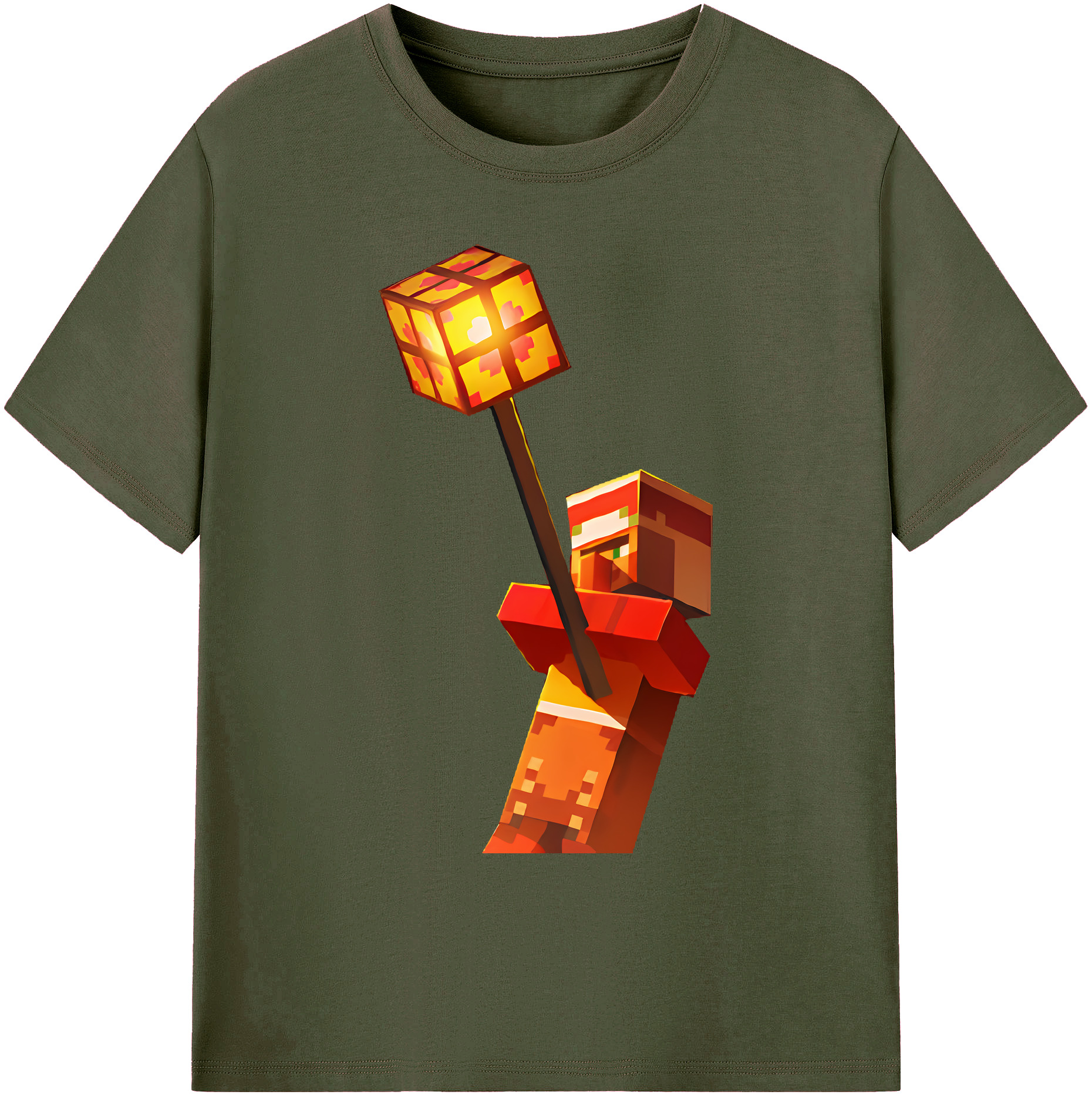 （画像用） マインクラフト ブロックの世界 Minecraft MC Block world 綿100％ メンズ半袖Tシャツ｜肌触りやわらか＆通気性